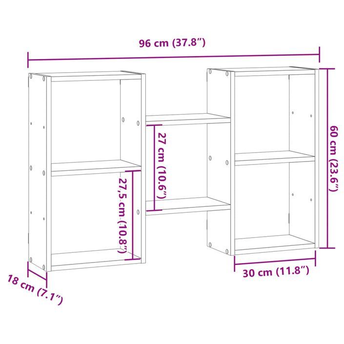 Étagère murale chêne artisanal 96x18x60 cm bois d'ingénierie - Photo n°10