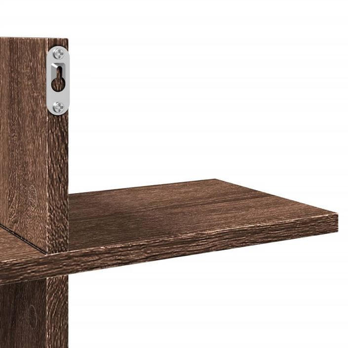 Étagère murale chêne marron 124,5x18x60,5 cm bois d'ingénierie - Photo n°8