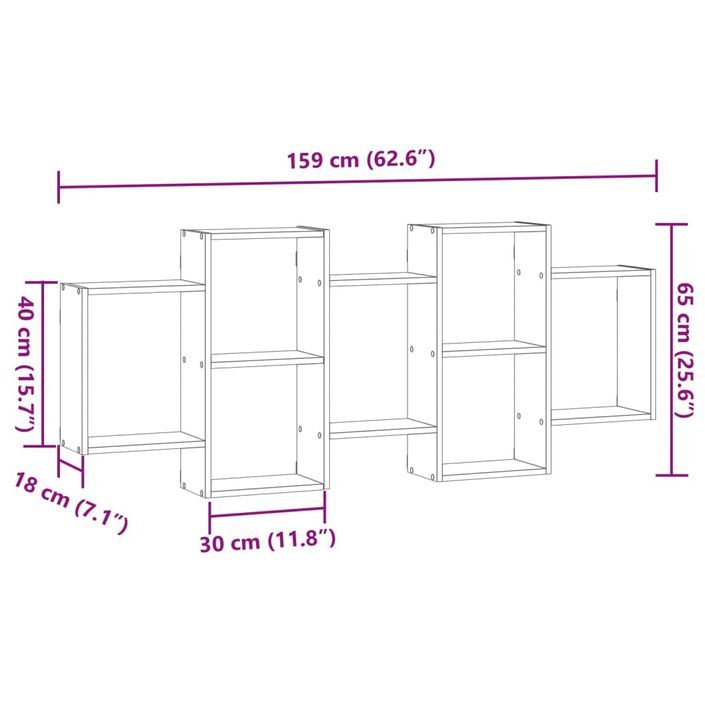 Étagère murale chêne marron 159x18x65 cm bois d'ingénierie - Photo n°10