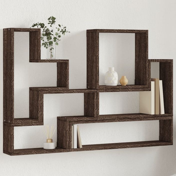 Étagère murale chêne marron 96x12x64 cm bois d'ingénierie - Photo n°1