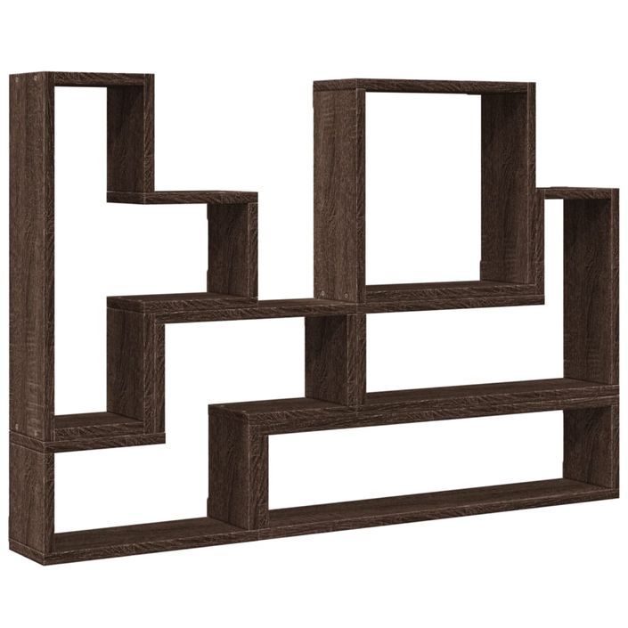 Étagère murale chêne marron 96x12x64 cm bois d'ingénierie - Photo n°2