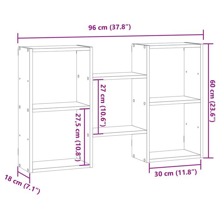 Étagère murale chêne marron 96x18x60 cm bois d'ingénierie - Photo n°10