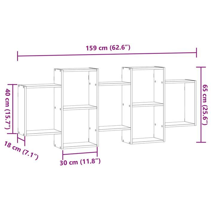 Étagère murale chêne sonoma 159x18x65 cm bois d'ingénierie - Photo n°10