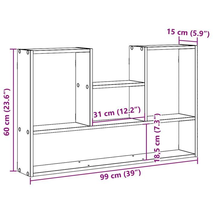 Étagère murale chêne sonoma 99x15x60 cm bois d'ingénierie - Photo n°10