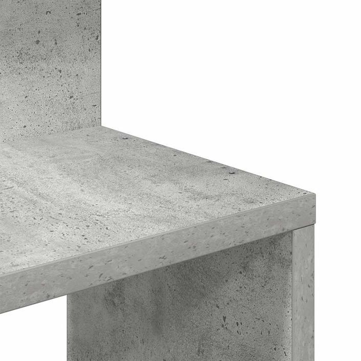 Étagère murale d'angle gris béton 32x32x127,5cm bois ingénierie - Photo n°7