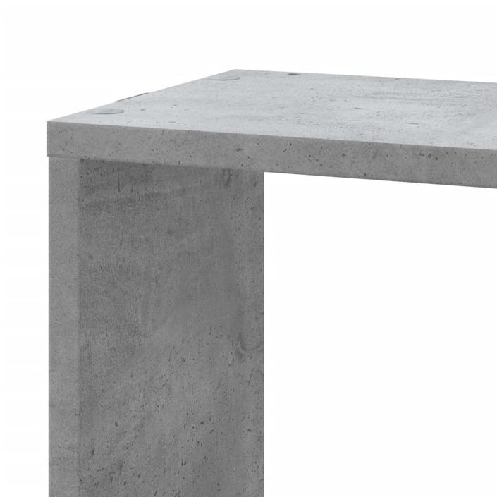 Étagère murale d'angle gris béton 45x45x147cm bois d'ingénierie - Photo n°7