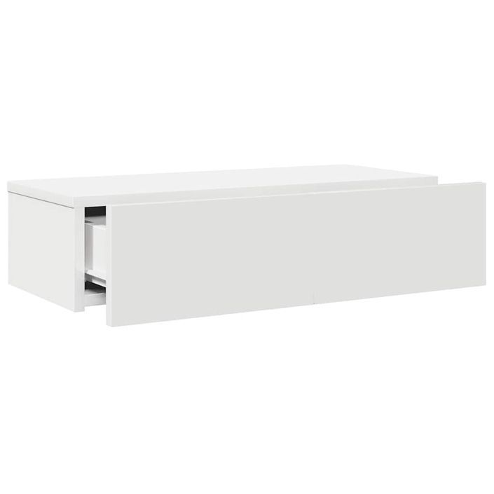 Étagère murale et tiroirs blanc 60x26,5x15 cm bois d'ingénierie - Photo n°7