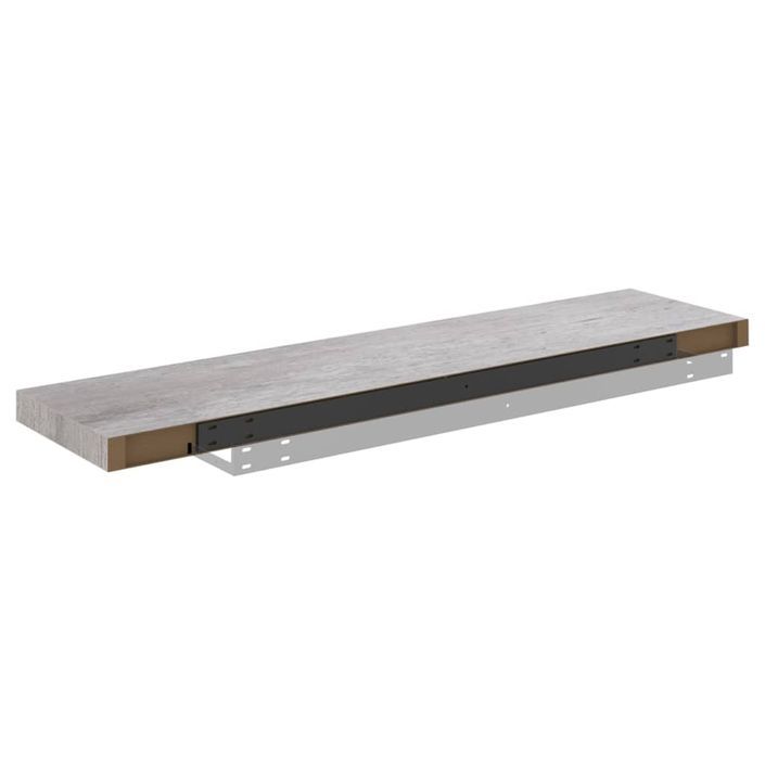 Étagère murale flottante Gris béton 100x23,5x3,8 cm MDF - Photo n°7