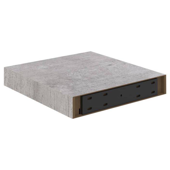 Étagère murale flottante Gris béton 23x23,5x3,8 cm MDF - Photo n°6