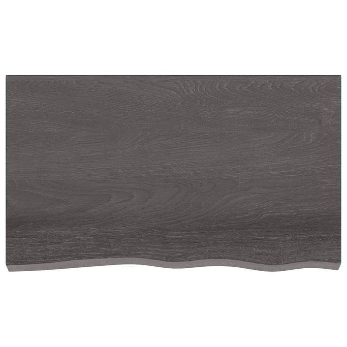 Étagère murale gris foncé 100x60x4 cm bois chêne massif traité - Photo n°2