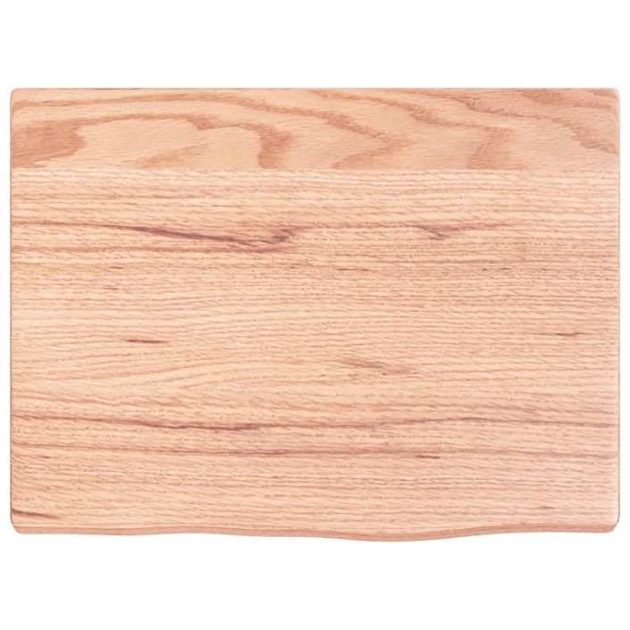 Étagère murale marron clair 40x30x2 cm bois chêne massif traité - Photo n°4