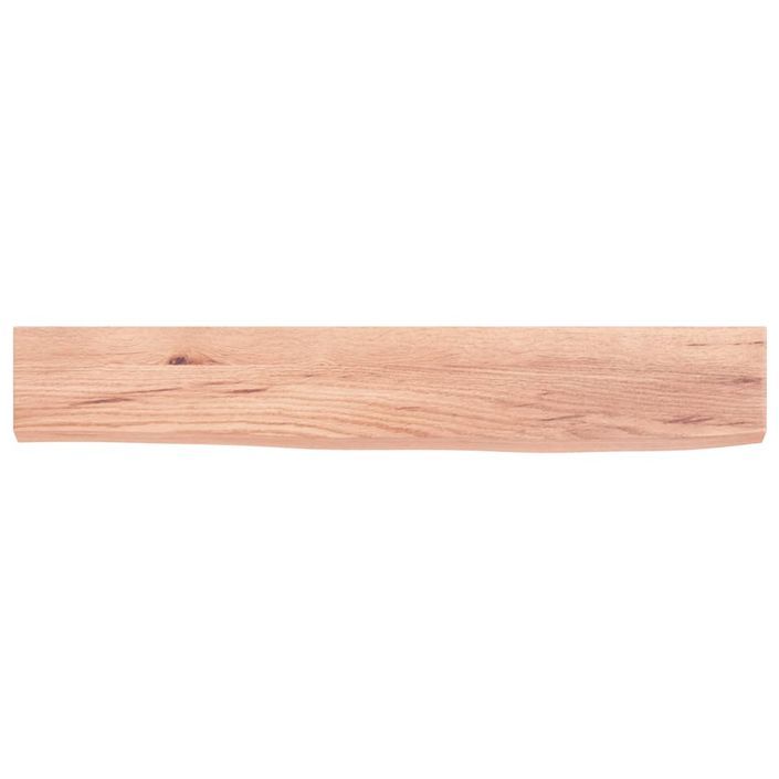 Étagère murale marron clair 60x10x2 cm bois chêne massif traité - Photo n°4