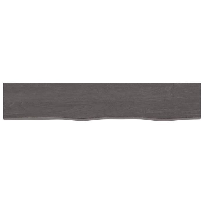 Étagère murale marron foncé 100x20x6cm bois chêne massif traité - Photo n°4