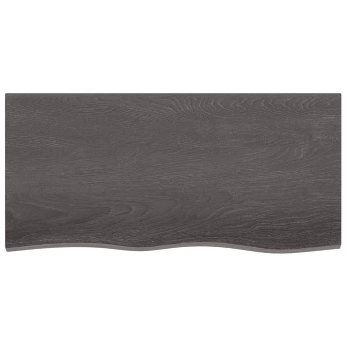 Étagère murale marron foncé 100x50x2cm bois chêne massif traité - Photo n°4