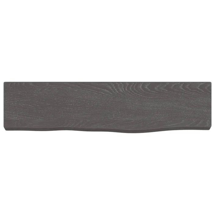 Étagère murale marron foncé 40x10x2 cm bois chêne massif traité - Photo n°4