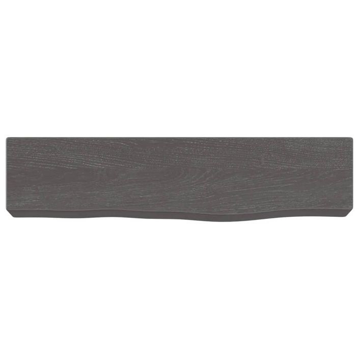 Étagère murale marron foncé 40x10x6 cm bois chêne massif traité - Photo n°4