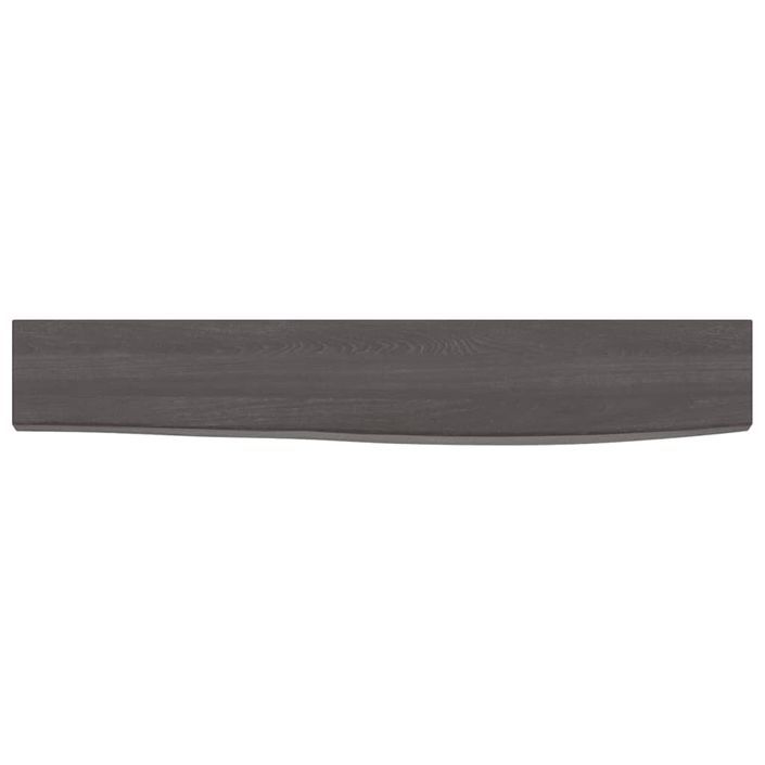 Étagère murale marron foncé 60x10x2 cm bois chêne massif traité - Photo n°4