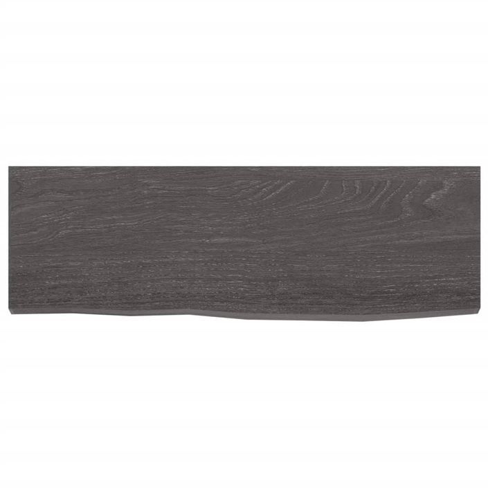 Étagère murale marron foncé 60x20x2 cm bois chêne massif traité - Photo n°4