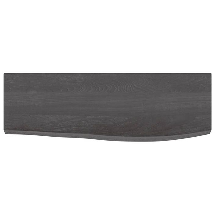 Étagère murale marron foncé 60x20x4 cm bois chêne massif traité - Photo n°4