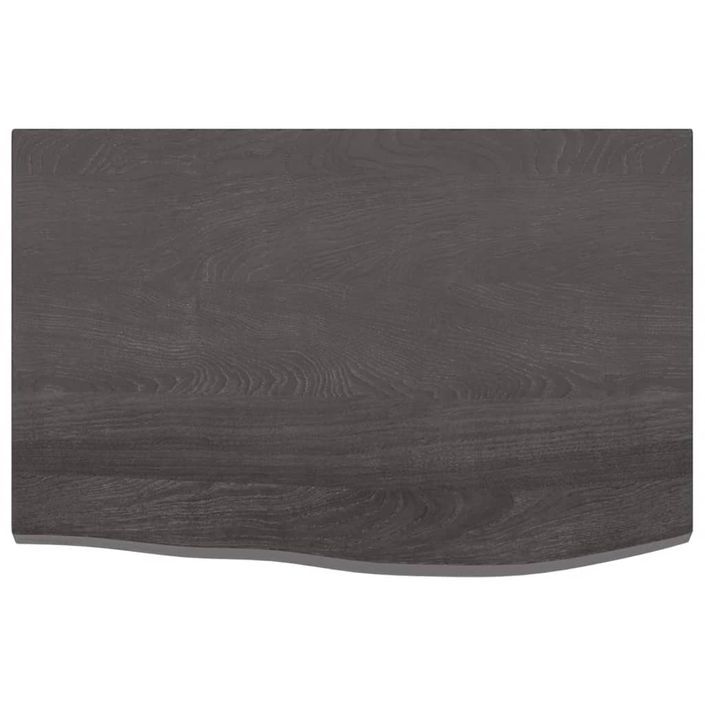 Étagère murale marron foncé 60x40x2 cm bois chêne massif traité - Photo n°4