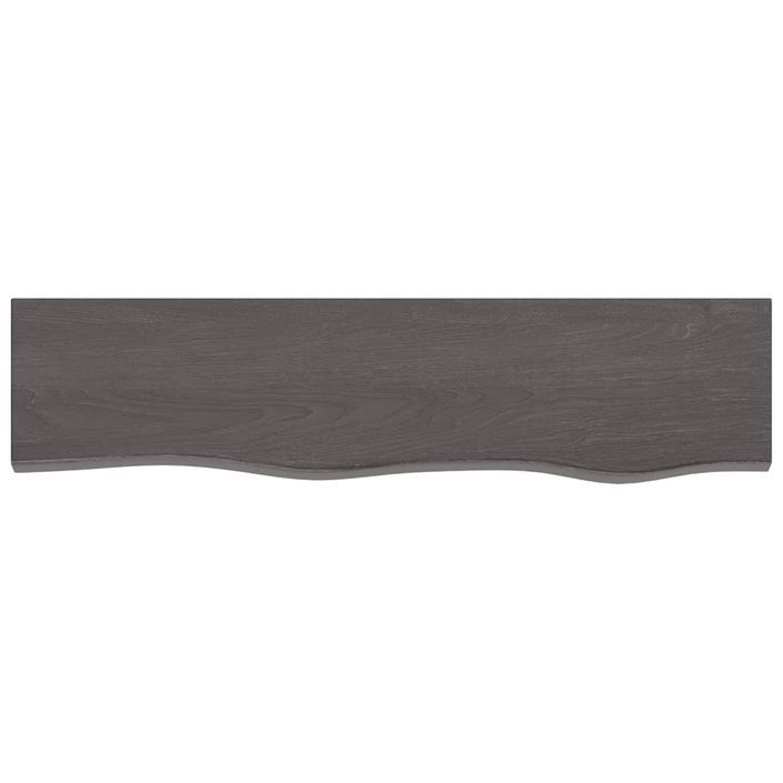 Étagère murale marron foncé 80x20x2 cm bois chêne massif traité - Photo n°4