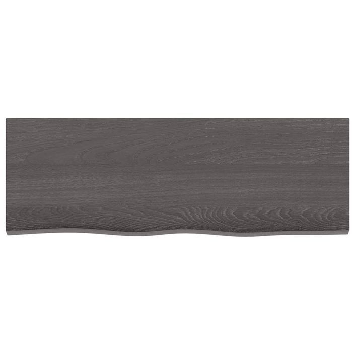 Étagère murale marron foncé 80x30x2 cm bois chêne massif traité - Photo n°4