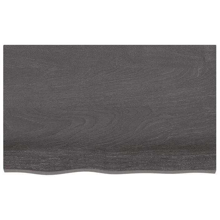 Étagère murale marron foncé 80x50x2 cm bois chêne massif traité - Photo n°4