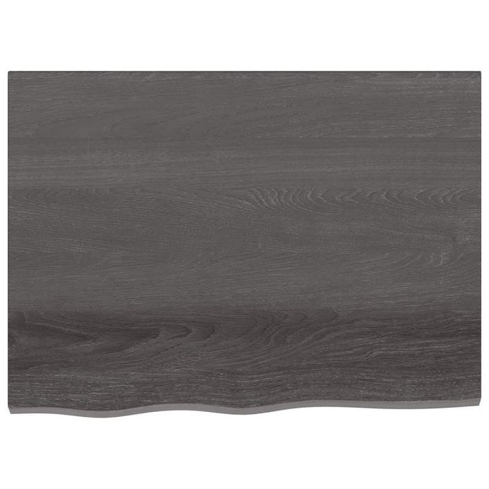 Étagère murale marron foncé 80x60x2 cm bois chêne massif traité - Photo n°4