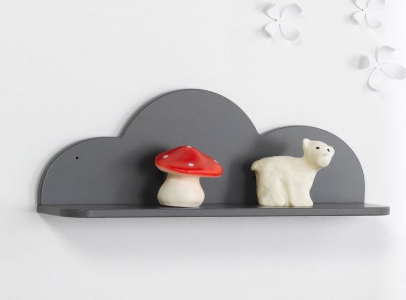 Etagère murale nuage bois anthracite Altéa - Photo n°1