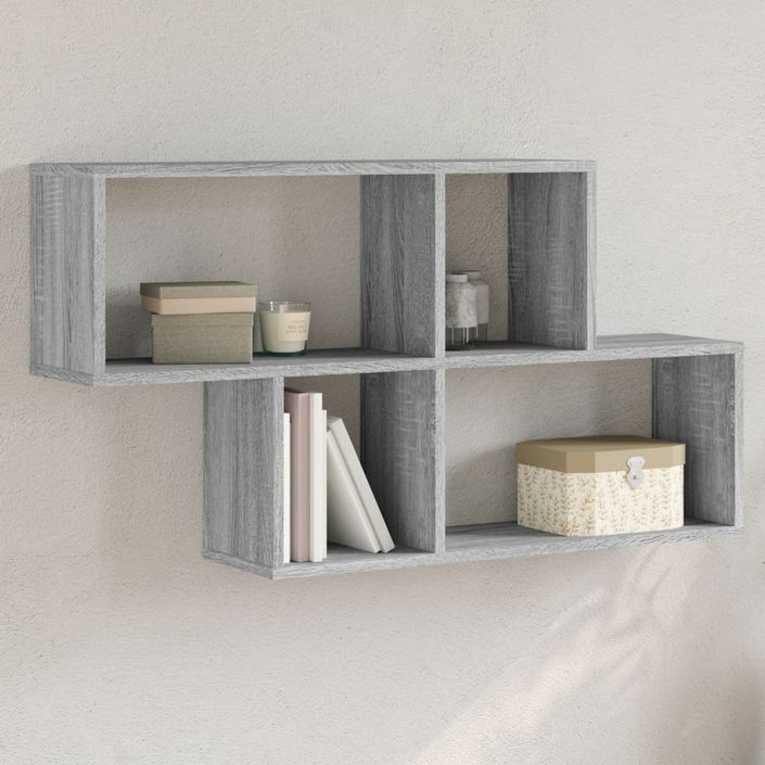 Étagère murale sonoma gris 100x20x53 cm bois d'ingénierie - Photo n°1