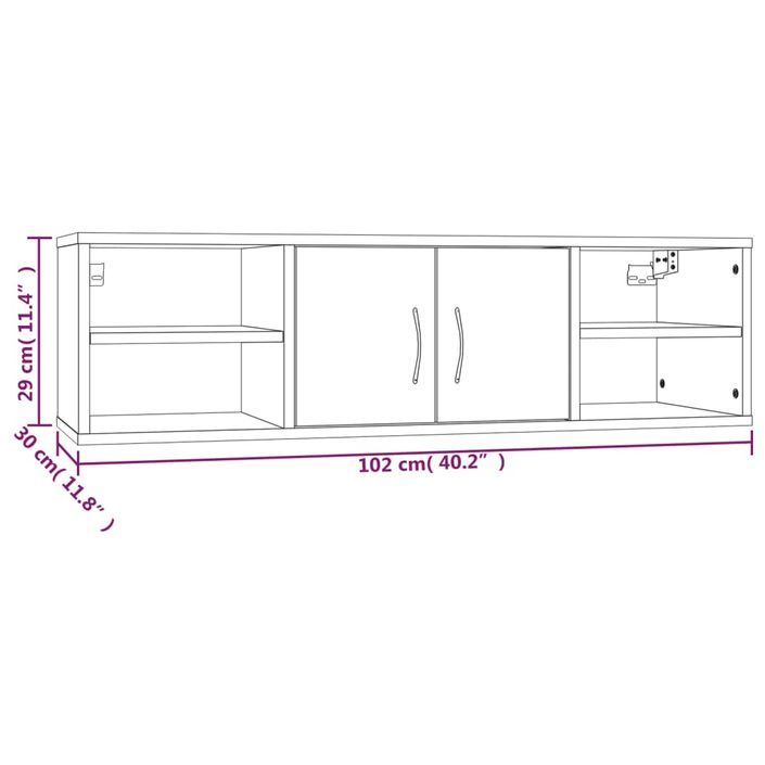 Étagère murale Sonoma gris 102x30x29 cm Bois ingénierie - Photo n°9