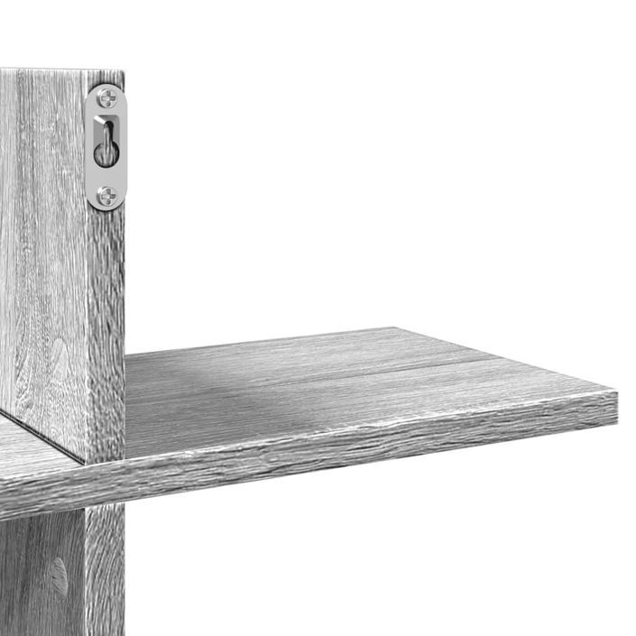 Étagère murale sonoma gris 124,5x18x60,5 cm bois d'ingénierie - Photo n°8