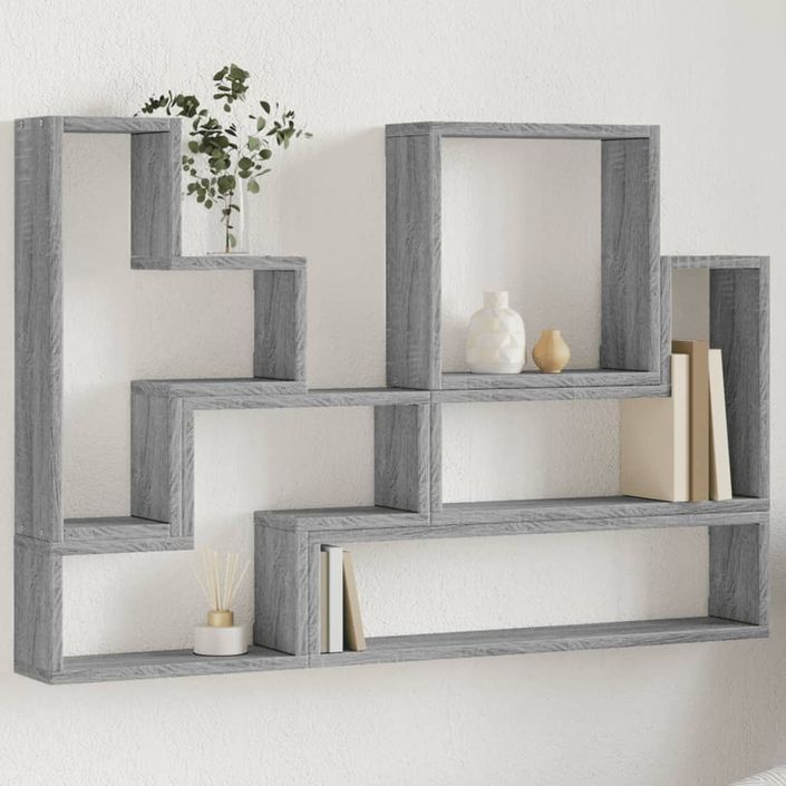 Étagère murale sonoma gris 96x12x64 cm bois d'ingénierie - Photo n°1