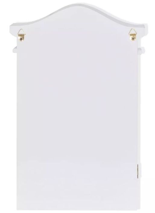 Étagère porte-clés 1 porte avec cadre photo pin massif blanc Frenchy - Photo n°5
