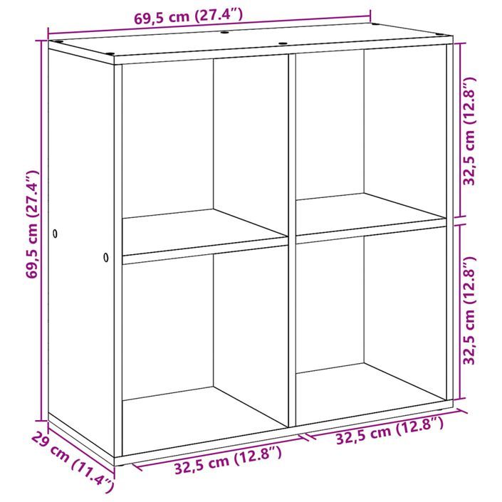 Étagère séparatrice de pièce blanc 69,5x29x69,5 cm - Photo n°11