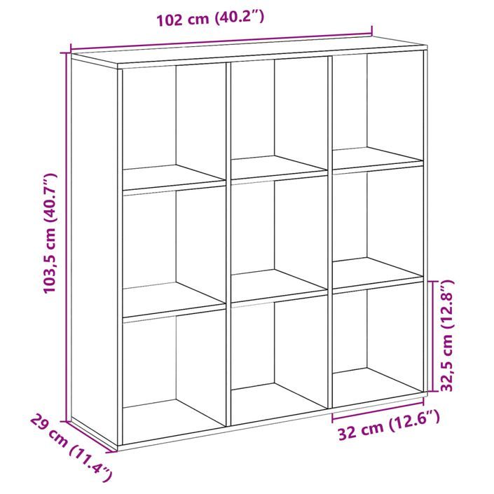 Étagère séparatrice de pièce vieux bois 102x29x103,5 cm - Photo n°11