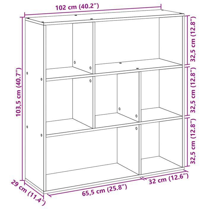 Étagère séparatrice de pièce vieux bois 102x29x103,5 cm - Photo n°11