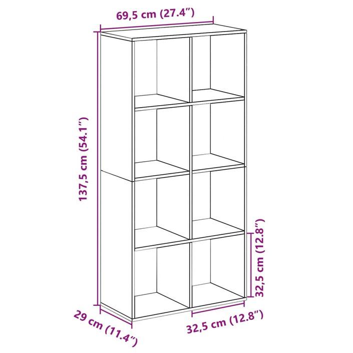 Étagère séparatrice de pièce vieux bois 69,5x29x137,5 cm - Photo n°11