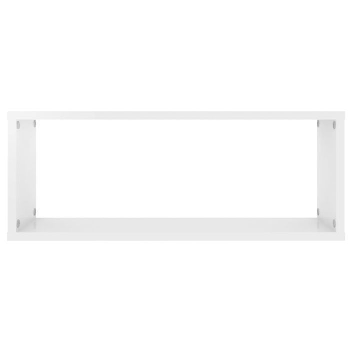 Étagères cube murales 2 pcs Blanc brillant 60x15x23cm - Photo n°5