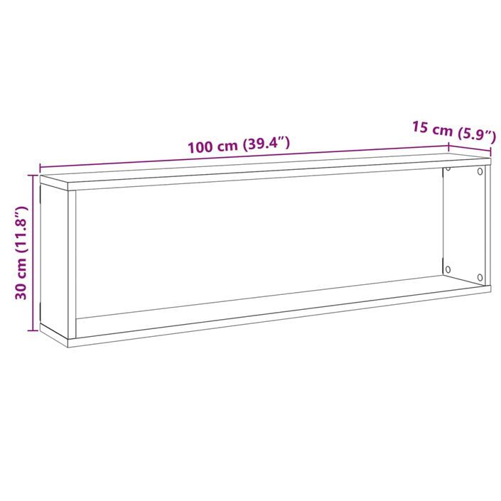 Étagères cube murales 2 pcs chêne artisanal bois ingénierie - Photo n°10