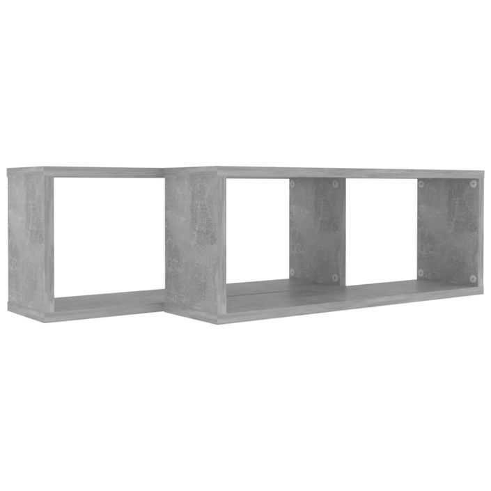 Étagères cube murales 2 pcs Gris béton 60x15x23 cm - Photo n°7