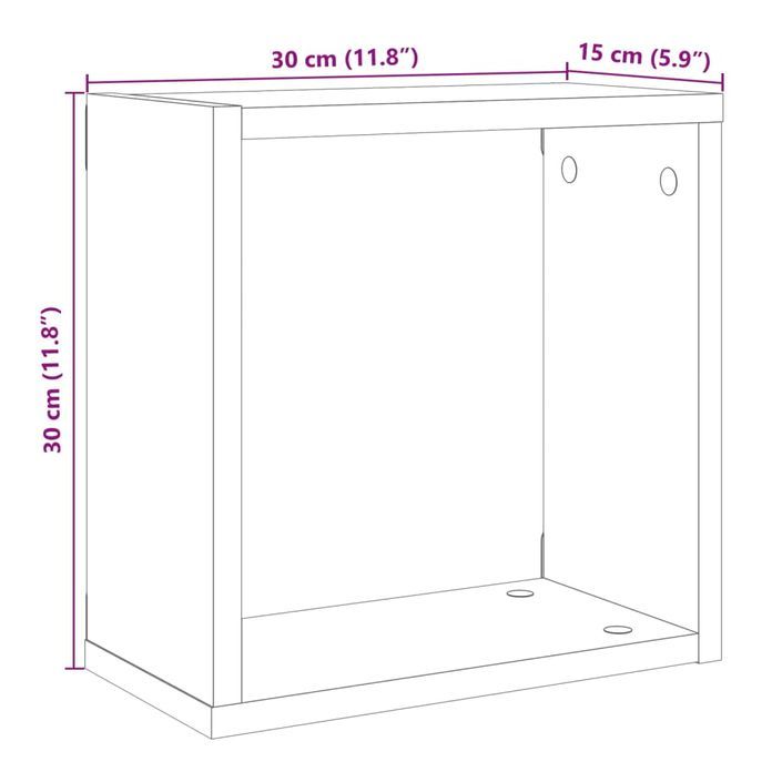 Étagères cube murales 2 pcs vieux bois 30x15x30 cm - Photo n°10