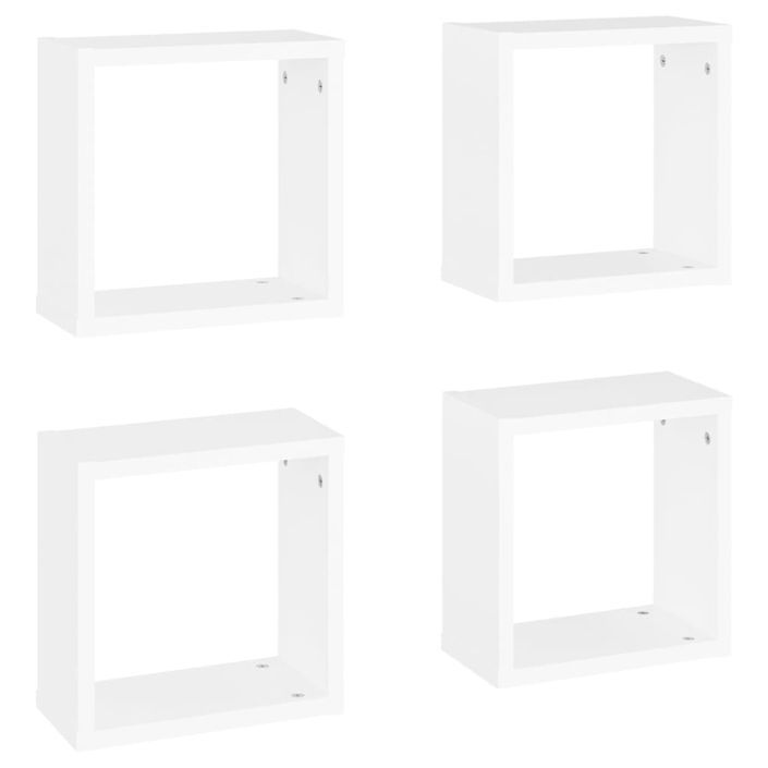 Étagères cube murales 4 pcs Blanc 30x15x30 cm - Photo n°2