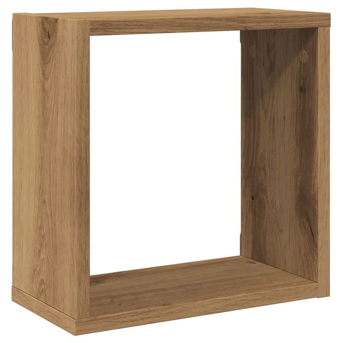 Étagères cube murales 4 pcs chêne artisanal bois d'ingénierie - Photo n°4