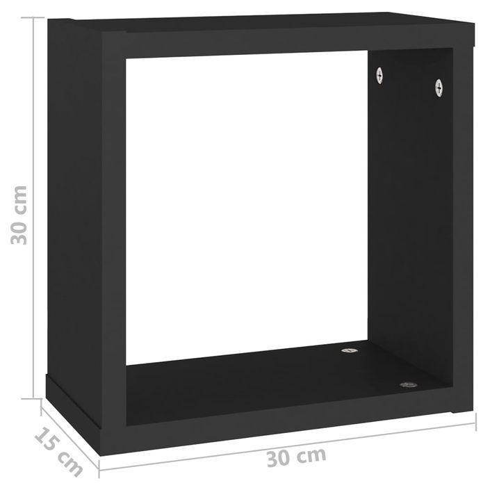 Étagères cube murales 4 pcs Noir 30x15x30 cm - Photo n°11