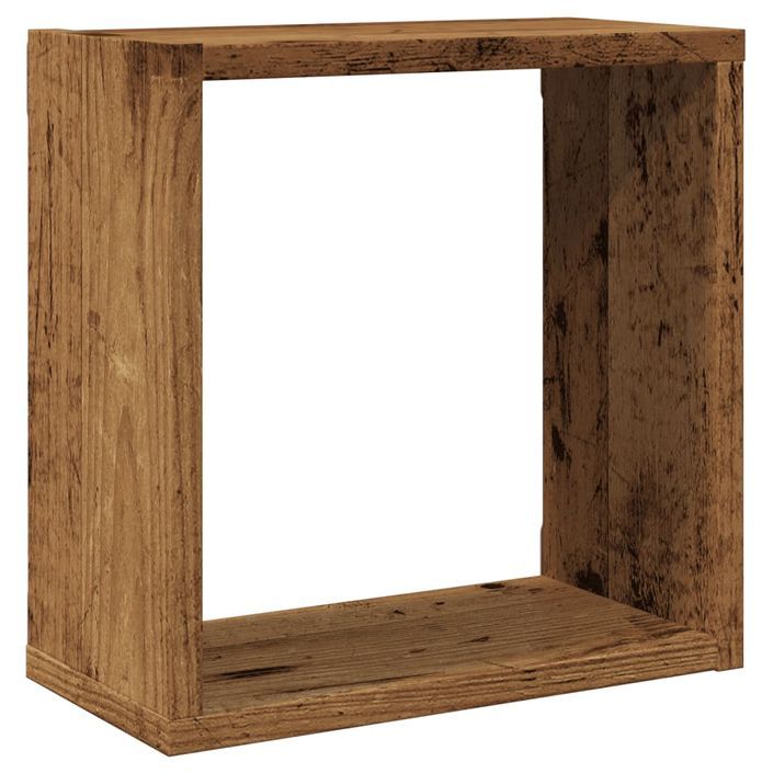 Étagères cube murales 4 pcs vieux bois 30x15x30 cm - Photo n°4