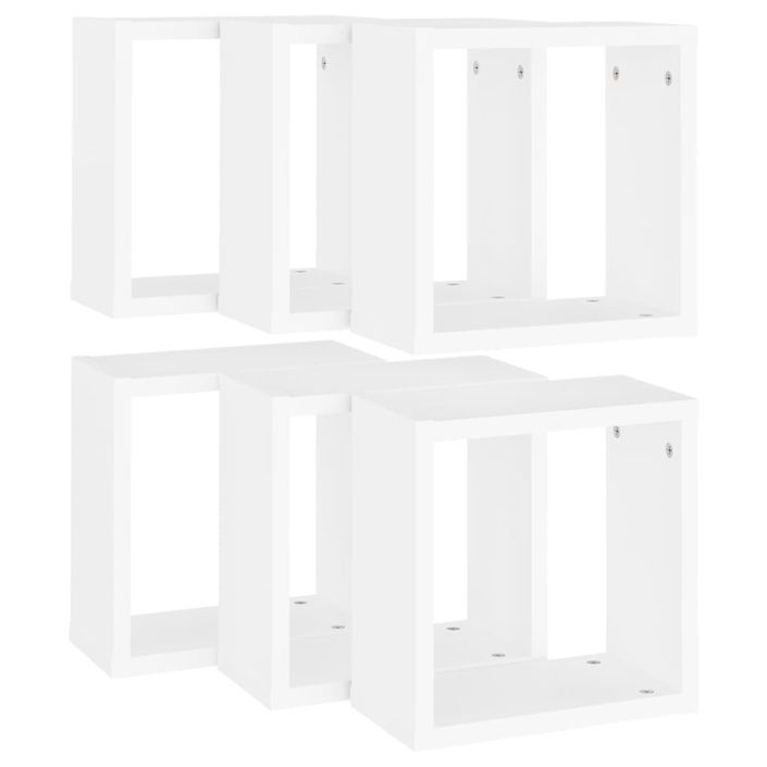 Étagères cube murales 6 pcs Blanc 30x15x30 cm - Photo n°5