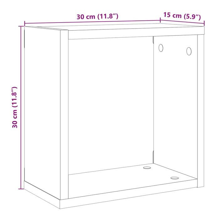 Étagères cube murales 6 pcs chêne artisanal bois d'ingénierie - Photo n°10