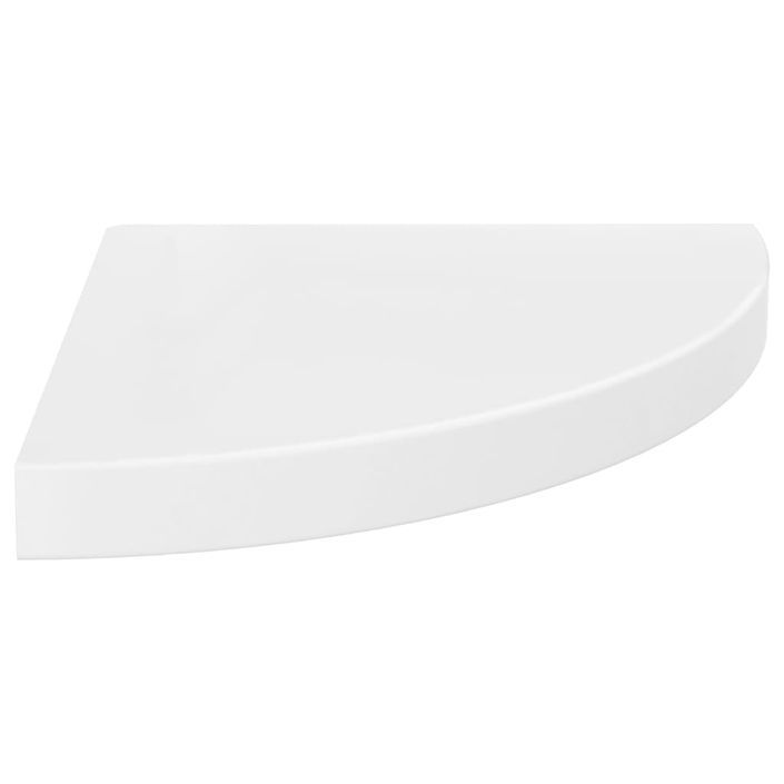 Étagères d'angle flottantes 2pcs Blanc brillant 35x35x3,8cm MDF - Photo n°4