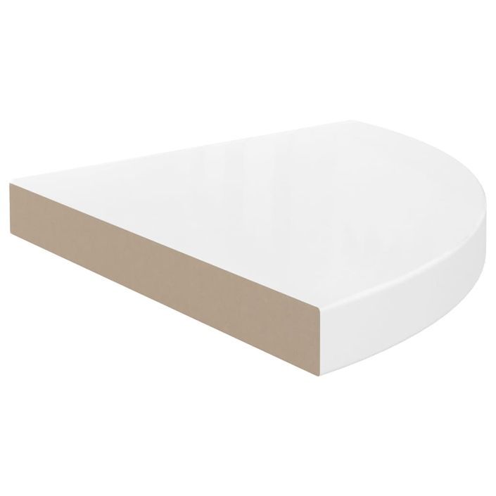 Étagères d'angle flottantes 2pcs Blanc brillant 35x35x3,8cm MDF - Photo n°5